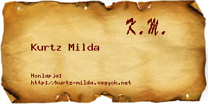Kurtz Milda névjegykártya